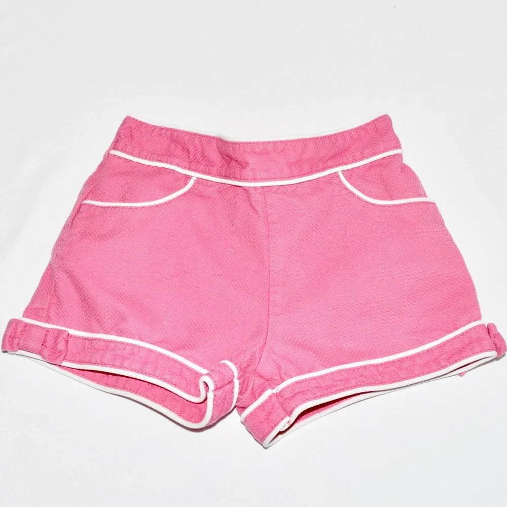Gymboree Pink Shorts with White Piping and Front Pockets - 3T